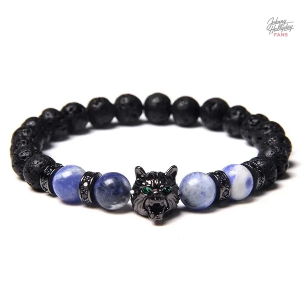 Élégant bracelet de perles Johnny Hallyday