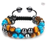 Bracelet tressé Johnny Hallyday, modèle original en perles