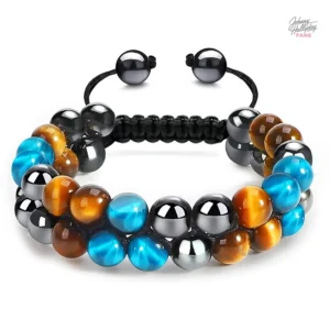 Bracelet tressé Johnny Hallyday, modèle original en perles