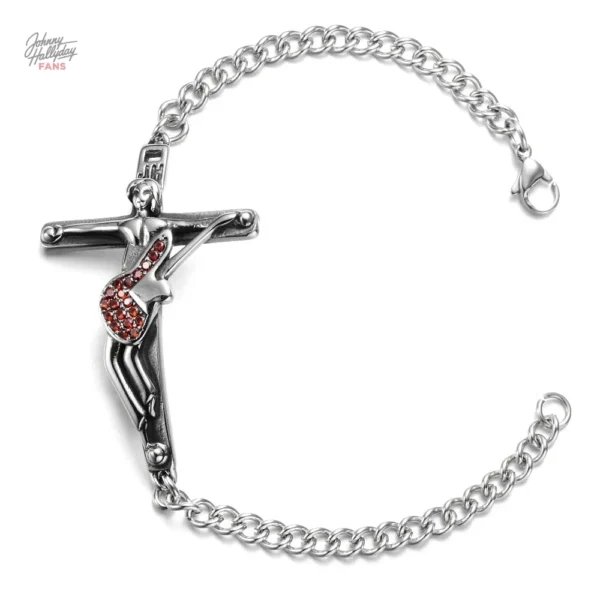 Bracelet Croix guitare inspiré de Johnny Hallyday