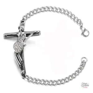 Modèle de bracelet Johnny Hallyday avec croix