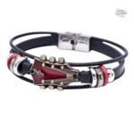 Bracelet Johnny Hallyday - Guitare en métal argenté