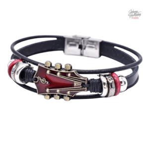 Bracelet Johnny Hallyday - Guitare en métal argenté