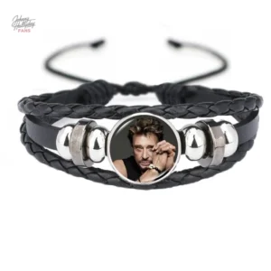 Bracelet hommage Johnny - modèle en cuir stylé