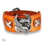 Bracelet Johnny Hallyday - modèle Live to ride en cuir