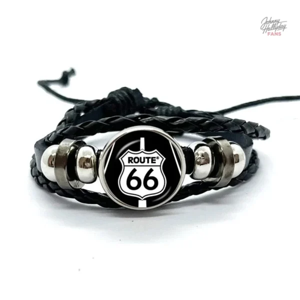 Bracelet en cuir Route 66 - Johnny Hallyday