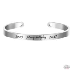 Bracelet Johnny Hallyday - Variante en cuir noir