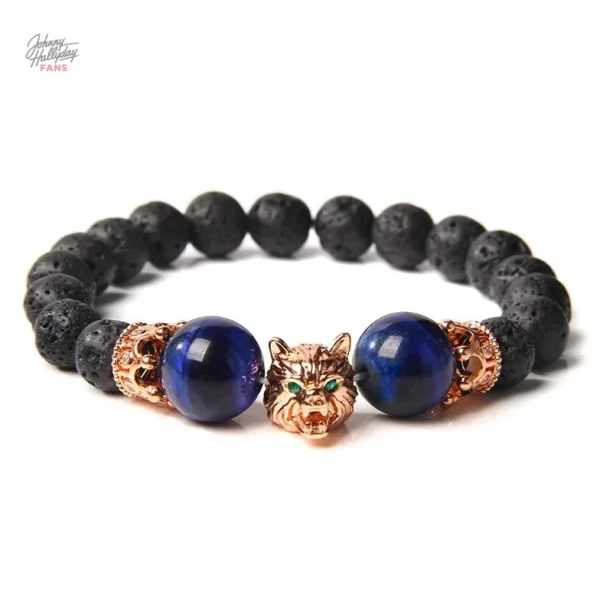 Perles de bracelet Loup, collection Johnny Hallyday