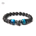 Bracelet Loup en perles, hommage Johnny Hallyday