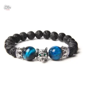 Modèle de bracelet Loup, style Johnny Hallyday