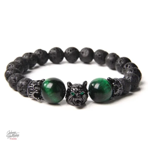 Bracelet Loup, collection Johnny Hallyday, perles élégantes