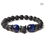 Bracelet Johnny Hallyday, motifs Loup en perles