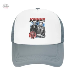 Casquette Johnny Hallyday en rouge, logo emblématique