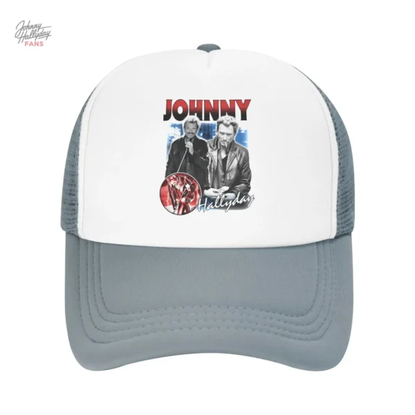 Casquette Johnny Hallyday en rouge, logo emblématique