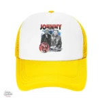 Casquette Johnny Hallyday en vert, look décontracté