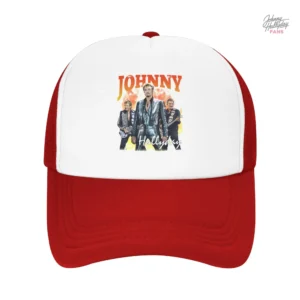 Casquette Johnny Hallyday modèle 3 en rouge vif