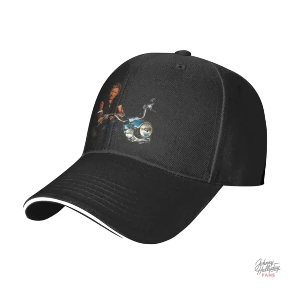 Casquette Motard Johnny Hallyday en noir