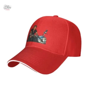 Casquette Johnny Hallyday Motard en bleu