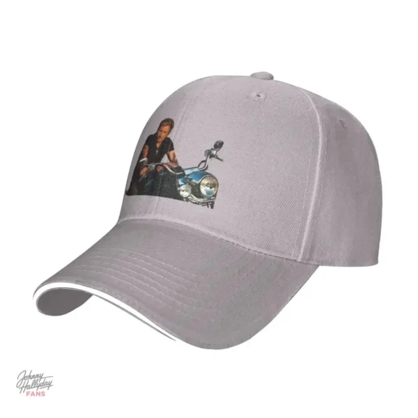 Casquette Motard Johnny Hallyday en blanc