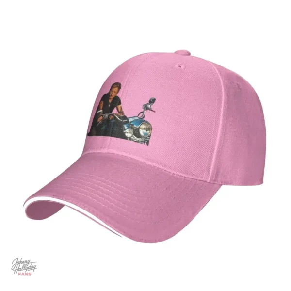 Casquette Johnny Hallyday Motard en orange