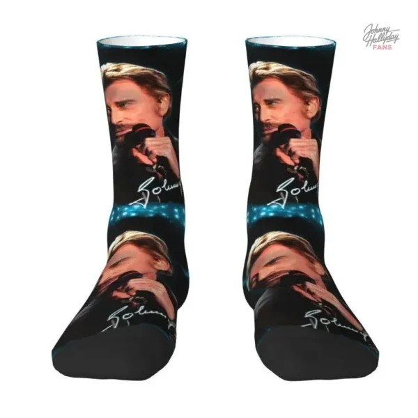 Chaussettes décorées d'images de Johnny Hallyday