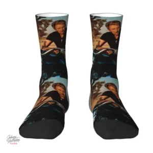 Chaussettes à l'effigie de Johnny Hallyday