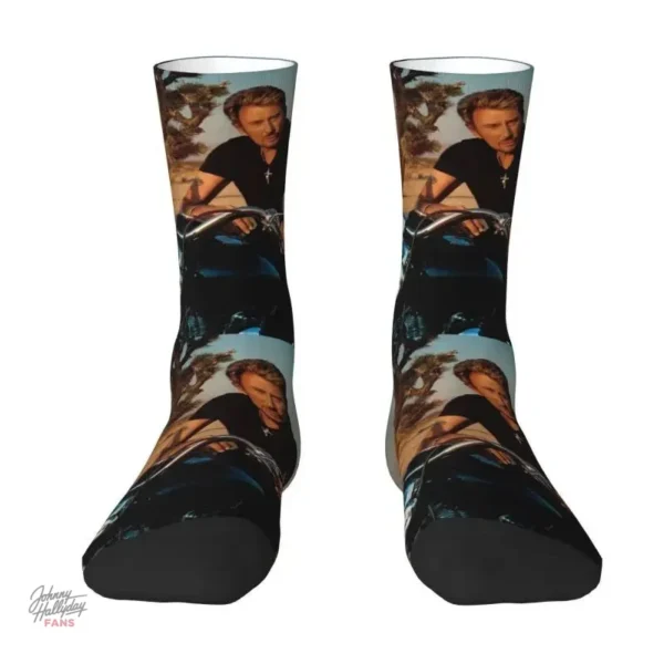 Chaussettes à l'effigie de Johnny Hallyday
