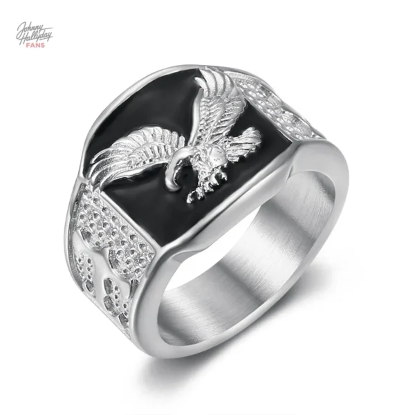 Chevalière Johnny Hallyday Aigle modèle 2