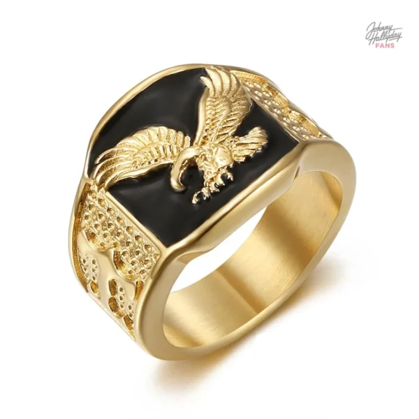 Chevalière Aigle Johnny Hallyday, design unique