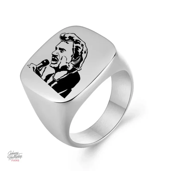 Bague argent hommage à Johnny Hallyday - modèle 6