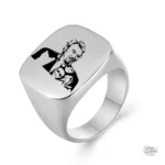 Chevalière en argent - hommage à Johnny Hallyday