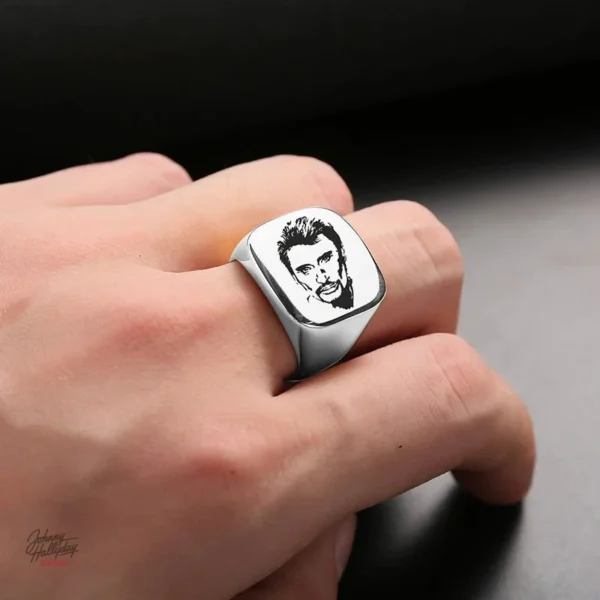 Chevalière Johnny Hallyday - argent et élégance