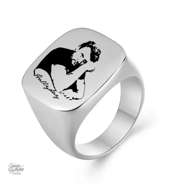 Bague Johnny Hallyday en argent - modèle 1