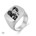 Modèle 3 de la chevalière Johnny Hallyday argent