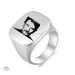 Chevalière argent avec style Johnny Hallyday