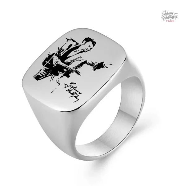 Bague Johnny Hallyday en argent - modèle 4