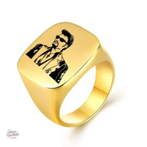Chevalière hommage à Johnny Hallyday - Or élégant