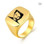 Johnny Hallyday chevalière en or - Modèle unique