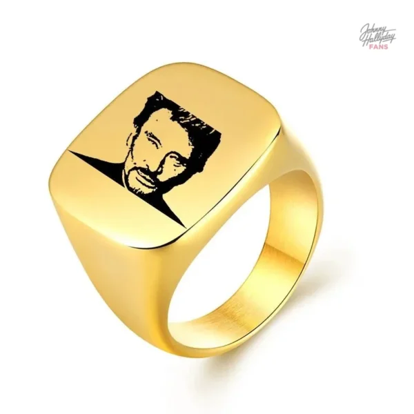 Johnny Hallyday chevalière en or - Modèle unique