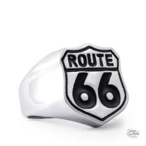 Chevalière Johnny Hallyday design Route 66 version 1