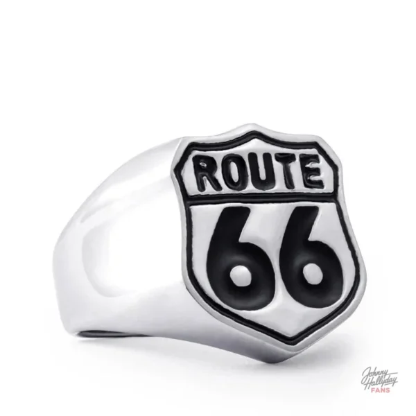Chevalière Johnny Hallyday design Route 66 version 1
