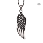 Collier pendentif Johnny Hallyday Aile d'ange en métal