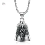 Collier pendentif Johnny Hallyday Ange Motard en métal