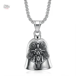 Collier pendentif Johnny Hallyday Ange Motard en métal