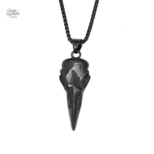 Collier avec pendentif Corbeau - modèle 2 Johnny Hallyday