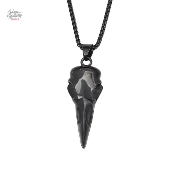 Collier avec pendentif Corbeau - modèle 2 Johnny Hallyday