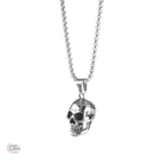 Collier pendentif Johnny Hallyday Crâne - modèle classique