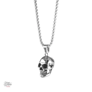 Collier pendentif Johnny Hallyday Crâne - modèle classique