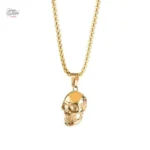 Collier crâne Johnny Hallyday - version argentée