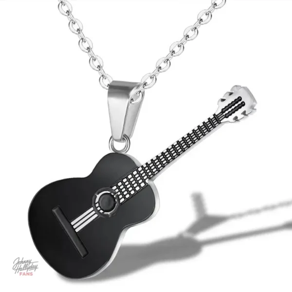 Pendentif guitare Johnny Hallyday, style rock et unique